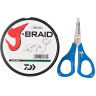 Шнур DAIWA J-Braid X8E-W/SC 0,18мм 150м dark green + ножницы 40002954